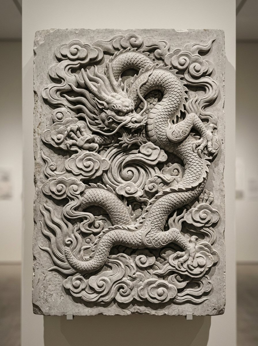 The Celestial Dragon Bas-Relief Slab