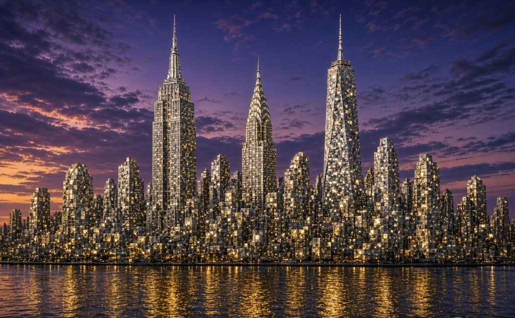 Illuminated Crystal Metropolis