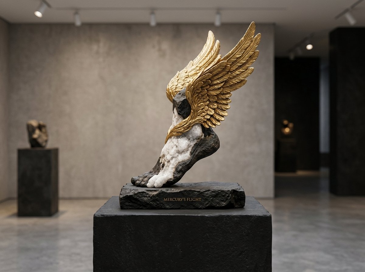 The Winged Hermes Volcanic Monolith