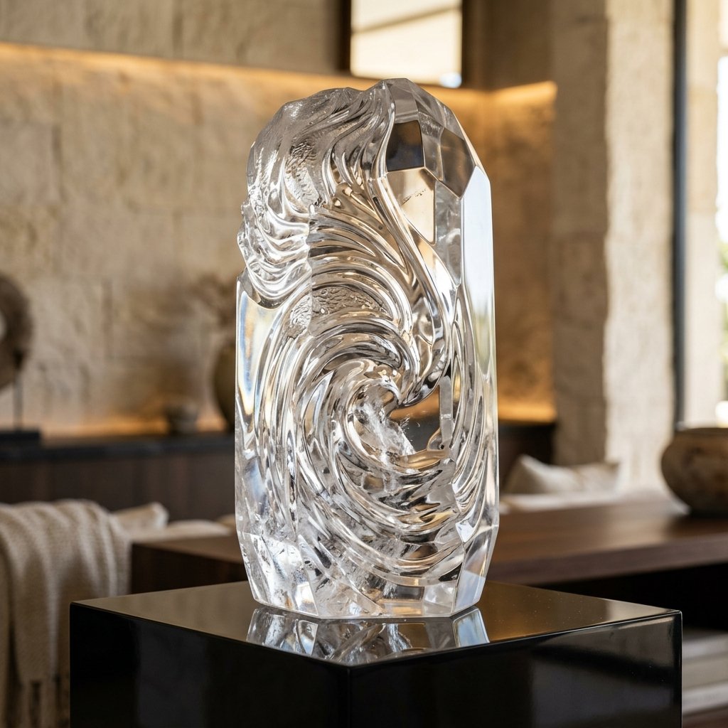 Blue Celestite Pedestal Display